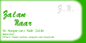 zalan maar business card