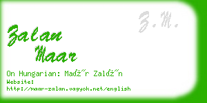 zalan maar business card